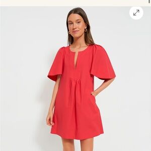Pomander Place Red Finley Flutter Sleeve Dress